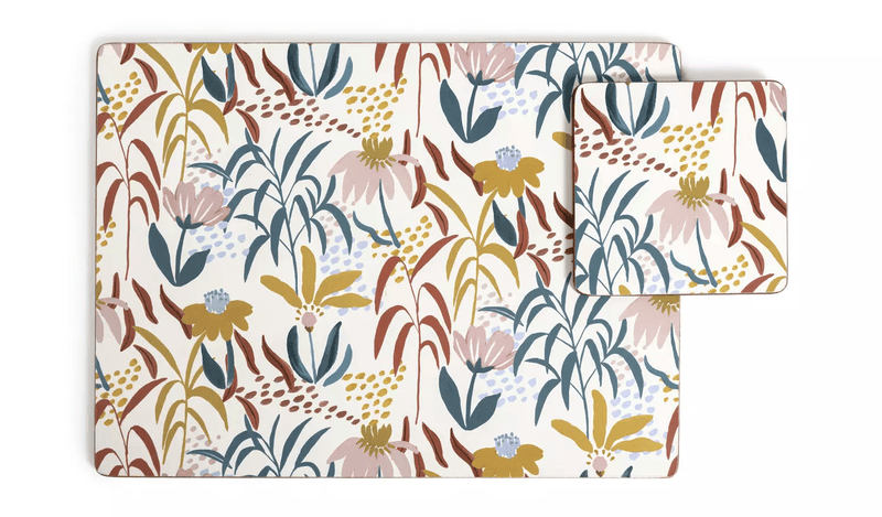Habitat Floral Ripple Placemat & Coaster Habitat Floral Ripple Placemat & Coaster
