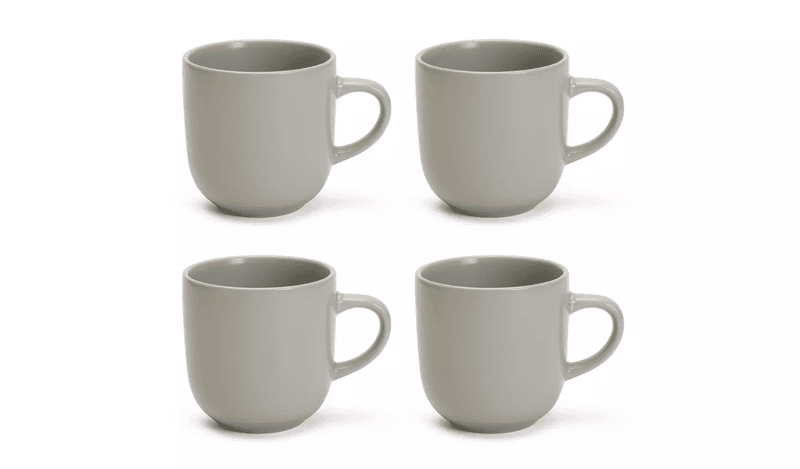 Habitat Matte Mug 4Pk Grey Habitat Matte Mug 4Pk Grey