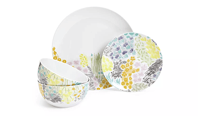 Habitat Floral Decal 12Pc Dinner Set