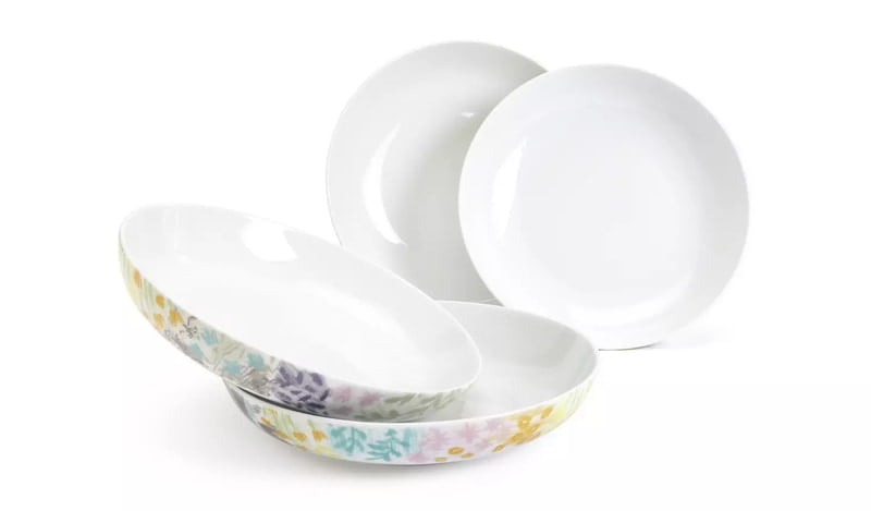 Habitat Floral Decal Pasta Bowl 4pc