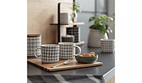 Habitat Grid Mug White 4Pk Habitat Grid Mug White 4Pk
