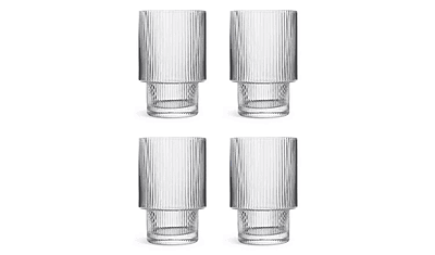 Habitat Clear Ribbed Tumbler 4 Pk