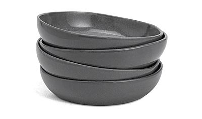 Habitat Grey Reactive 4Pk Pasta Bowls