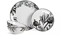 Habitat Monochrome Decal 12Pc Dinner Set Habitat Monochrome Decal 12Pc Dinner Set