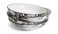 Habitat Monochrome Decal 4Pk Pasta Bowls Habitat Monochrome Decal 4Pk Pasta Bowls