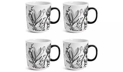 Habitat Monochrome Decal 4Pk Mugs
