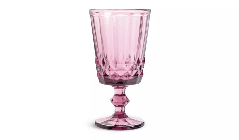 Habitat Plum Pressed Wine Glass 4Pk Habitat Plum Pressed Wine Glass 4Pk