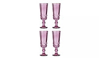 Habitat Plum Pressed Champagne Glass 4 Habitat Plum Pressed Champagne Glass 4