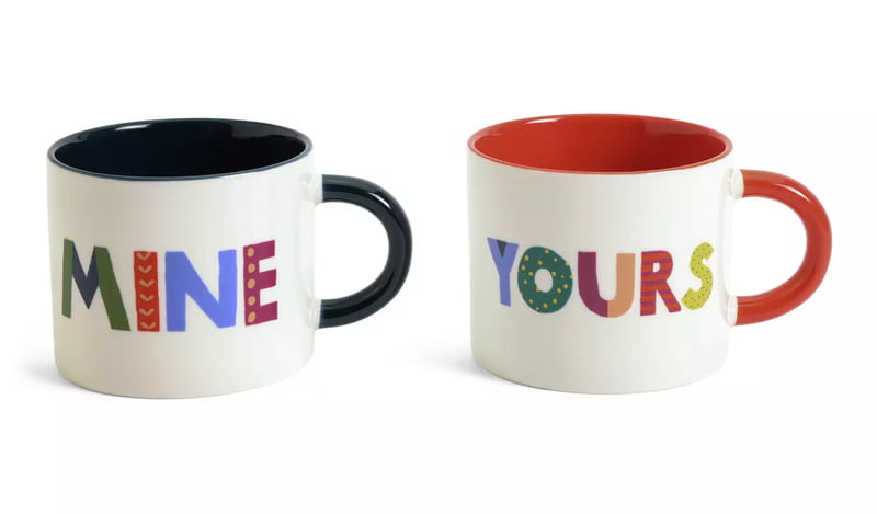 Habitat Mine N Yours 2Pk Mugs Brights Habitat Mine N Yours 2Pk Mugs Brights