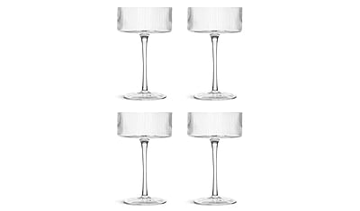 Habitat Ribbed Set of 4 Champagne Coupe Glasses