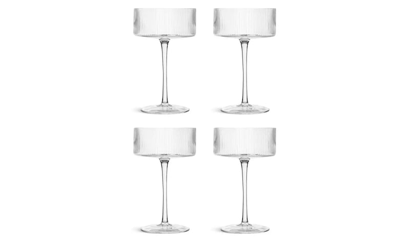 Habitat Ribbed Set of 4 Champagne Coupe Glasses Habitat Ribbed Set of 4 Champagne Coupe Glasses