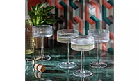 Habitat Ribbed Set of 4 Champagne Coupe Glasses Habitat Ribbed Set of 4 Champagne Coupe Glasses