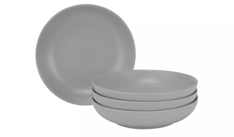 Bright Matte Grey Pasta Bowl 4Pk Bright Matte Grey Pasta Bowl 4Pk