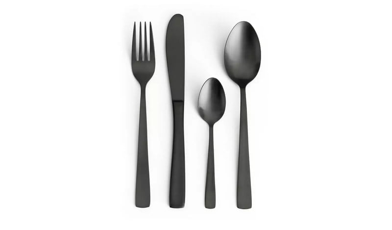 Habitat Satin Black 16Pc Cutlery Set Habitat Satin Black 16Pc Cutlery Set