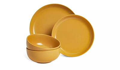 Habitat Matte Dinner Set 12Pc Mustard