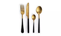Habitat 16Pc Two Tone Black/Gold Cutlery Habitat 16Pc Two Tone Black/Gold Cutlery