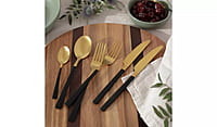 Habitat 16Pc Two Tone Black/Gold Cutlery Habitat 16Pc Two Tone Black/Gold Cutlery