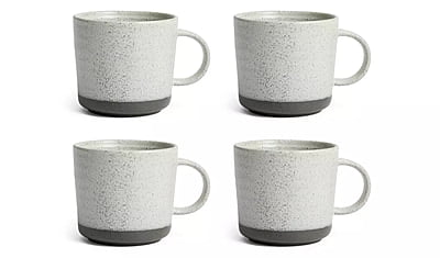 Habitat Textured Ripple Mug 4Pk Chalk