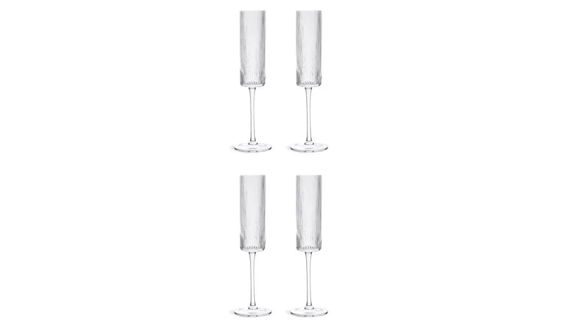Habitat Clear Ribbed Champagne Flute 4Pk Habitat Clear Ribbed Champagne Flute 4Pk