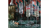 Habitat Clear Ribbed Champagne Flute 4Pk Habitat Clear Ribbed Champagne Flute 4Pk