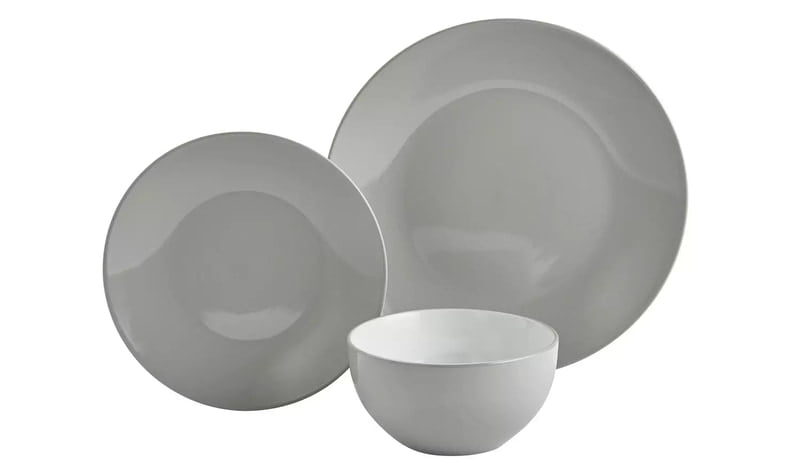 Ah Grey Stoneware 12Pc Dinner Set Ah Grey Stoneware 12Pc Dinner Set