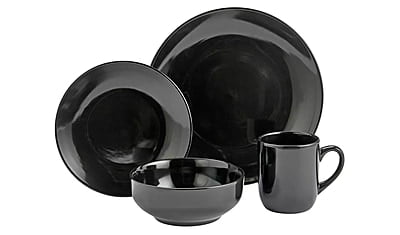 Ah Black Bosa Round Dinner Set 16Pc