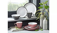 Ah Grey Ribbed Dinner Piece 16 Pc Ah Grey Ribbed Dinner Piece 16 Pc