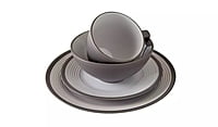 Ah Grey Ribbed Dinner Piece 16 Pc Ah Grey Ribbed Dinner Piece 16 Pc