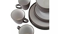 Ah Grey Ribbed Dinner Piece 16 Pc Ah Grey Ribbed Dinner Piece 16 Pc