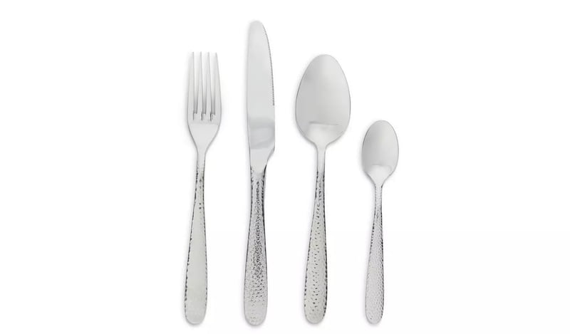 Habitat Hammered Cutlery 16Pc Set Habitat Hammered Cutlery 16Pc Set