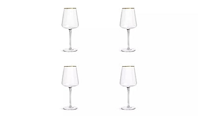 Habitat Gold Rim Wine Glass 4Pk