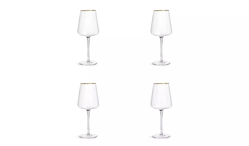 Habitat Gold Rim Wine Glass 4Pk Habitat Gold Rim Wine Glass 4Pk