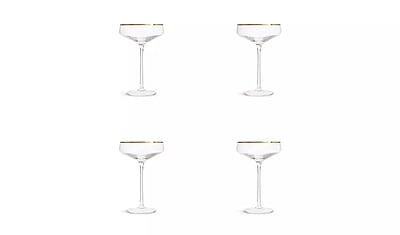 Habitat Gold Rim Champagne Coupe 4Pk