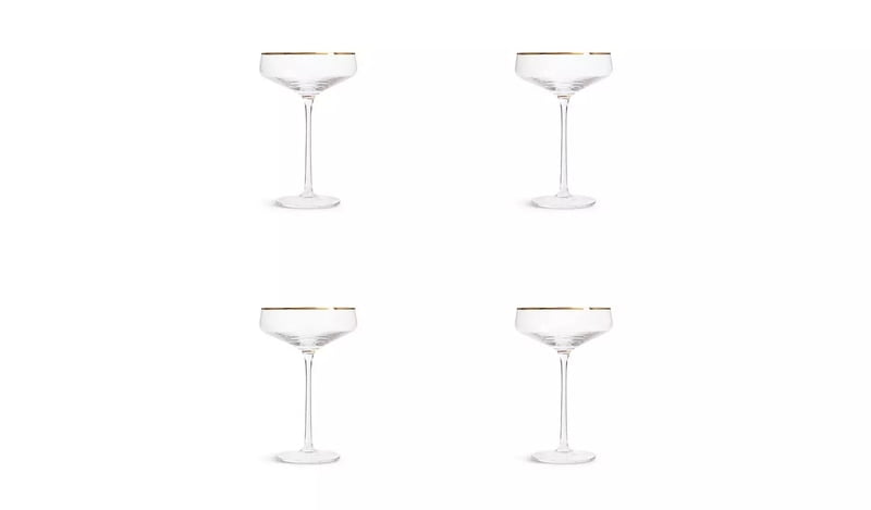 Habitat Gold Rim Champagne Coupe 4Pk Habitat Gold Rim Champagne Coupe 4Pk