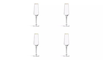 Habitat Gold Rim Prosecco Flute 4Pk