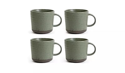Habitat Textured Ripple Mug 4Pk Sage