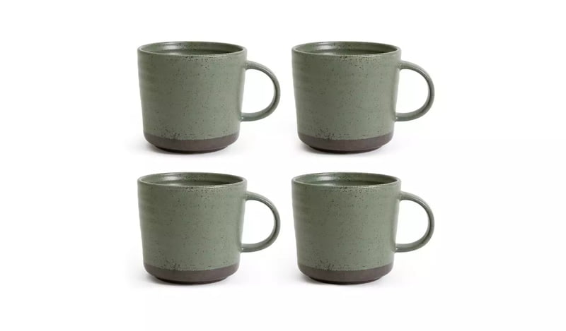 Habitat Textured Ripple Mug 4Pk Sage Habitat Textured Ripple Mug 4Pk Sage