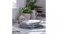 Habitat Grey Speckle Dinner Plate 4Pk Habitat Grey Speckle Dinner Plate 4Pk