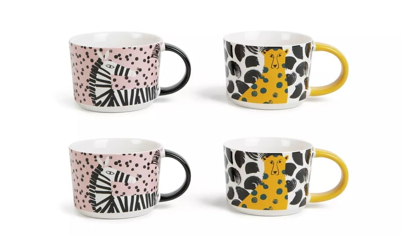 Habitat Global 4Pk Decal Mug Set Habitat Global 4Pk Decal Mug Set
