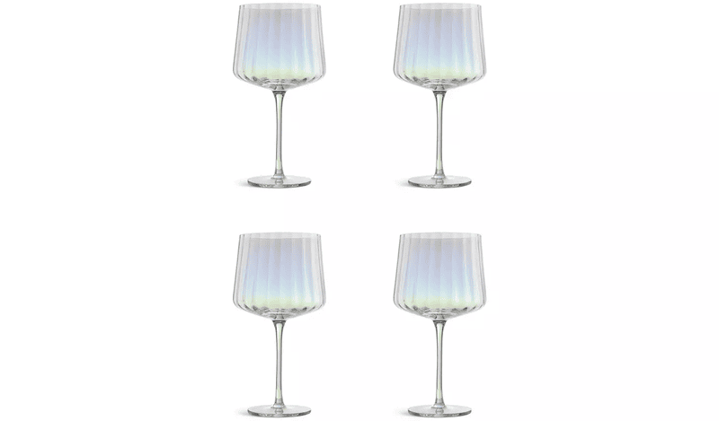 Habitat Iridescent Fluted Gin Glass 4Pk Habitat Iridescent Fluted Gin Glass 4Pk