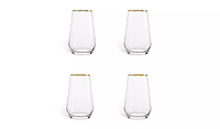 Habitat Gold Rim Hi Ball 4Pk Habitat Gold Rim Hi Ball 4Pk