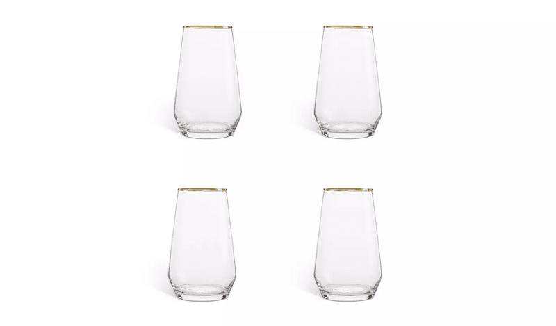 Habitat Gold Rim Hi Ball 4Pk Habitat Gold Rim Hi Ball 4Pk