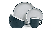 Habitat Two Tone 16Pc Din Set White/Navy
