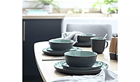 Habitat Two Tone 16Pc Dinn Set Mint/Grey
