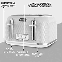 Breville Curve 4 Slice Toaster Chrome Breville Curve 4 Slice Toaster Chrome