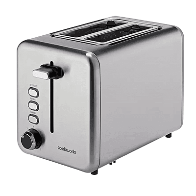 Cookworks Brushed 2 Slice Toaster