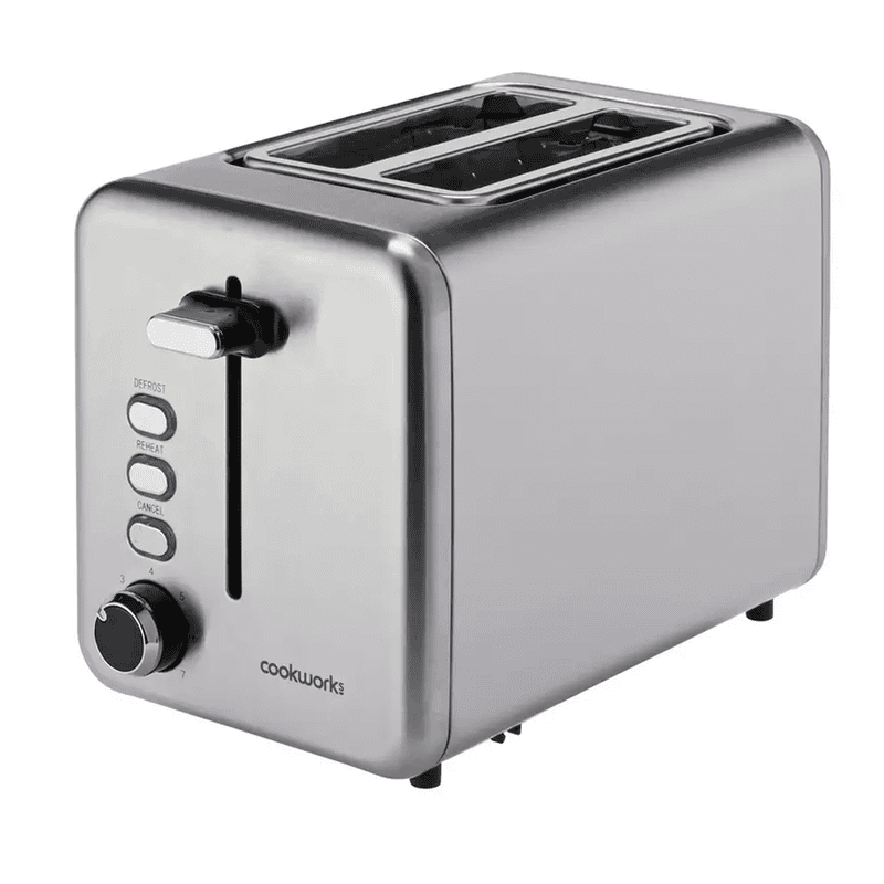 Cookworks Brushed 2 Slice Toaster