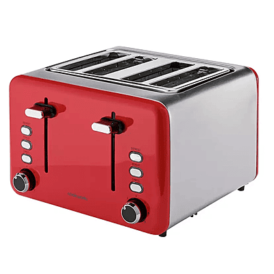 Cookworks Brushed 4 Slice Toaster