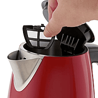 Cookworks Brushed Stainless Steel Kettle - Red Cookworks Brushed Stainless Steel Kettle - Red
