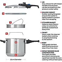 Tower 7L Aluminum Pressure Cooker Induction Tower 7L Aluminum Pressure Cooker Induction